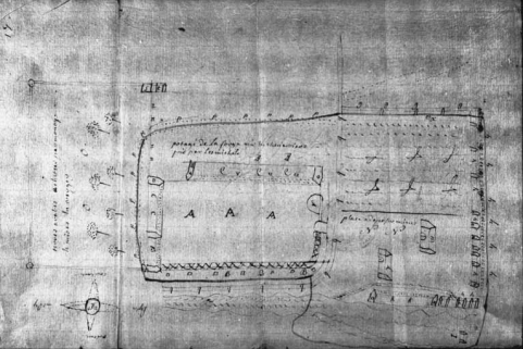 [Plan des forges du Crochot avec indication des bâtiments par des lettres]. © Région Bourgogne-Franche-Comté, Inventaire du patrimoine