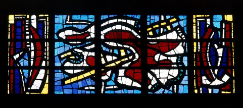 Baie n° 12 : Descente de croix. © Région Bourgogne-Franche-Comté, Inventaire du patrimoine