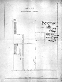 Ville de Dole. Tannerie appartenant à M. Boichut. Plan du second étage. © Région Bourgogne-Franche-Comté, Inventaire du patrimoine Ville de Dole. Tannerie appartenant à M. Boichut. Plan du second étage. © Région Bourgogne-Franche-Comté, Inventaire du patrimoine