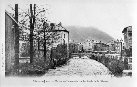 Morez-Jura - Usines de Lunetterie sur les bords de la Bienne, 1er quart 20e siècle. © Région Bourgogne-Franche-Comté, Inventaire du patrimoine Morez-Jura - Usines de Lunetterie sur les bords de la Bienne, 1er quart 20e siècle. © Région Bourgogne-Franche-Comté, Inventaire du patrimoine