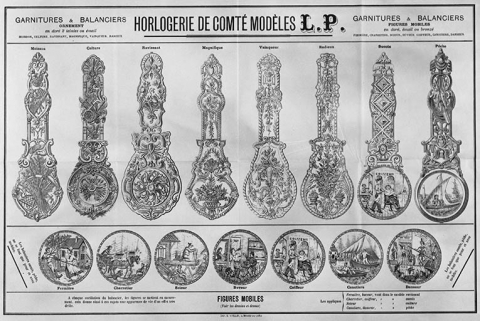 Horlogerie de Comté modèles L.P. [balanciers et figures mobiles]. © Région Bourgogne-Franche-Comté, Inventaire du patrimoine
