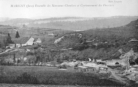 Marigny (Jura). Ensemble des Nouveaux Chantiers et Cantonnement des Ouvriers. © Région Bourgogne-Franche-Comté, Inventaire du patrimoine