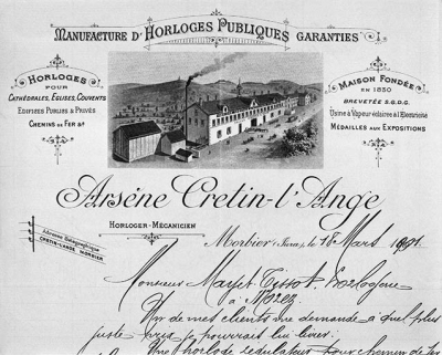 Manufacture d'Horloges Publiques garanties Arsène Cretin-l'Ange. © Région Bourgogne-Franche-Comté, Inventaire du patrimoine
