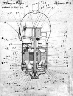 Mélange de Coupes montrant tte Pièce [d'un compresseur pour klaxon d'automobile]. © Région Bourgogne-Franche-Comté, Inventaire du patrimoine