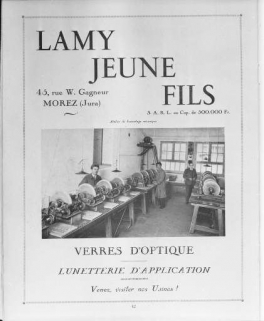 Atelier de biseautage mécanique. Photographie, s.d. [2e quart 20e siècle, vers 1933]. © Région Bourgogne-Franche-Comté, Inventaire du patrimoine