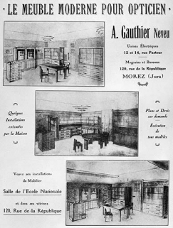 Le meuble moderne pour opticien A. Gauthier Neveu [exemples d'aménagements mobiliers]. © Région Bourgogne-Franche-Comté, Inventaire du patrimoine