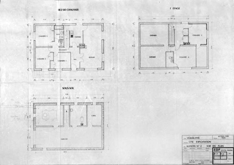 Vouglans. Cité d'exploitation. Maison n° 2 vue en plan. © Région Bourgogne-Franche-Comté, Inventaire du patrimoine Vouglans. Cité d'exploitation. Maison n° 2 vue en plan. © Région Bourgogne-Franche-Comté, Inventaire du patrimoine
