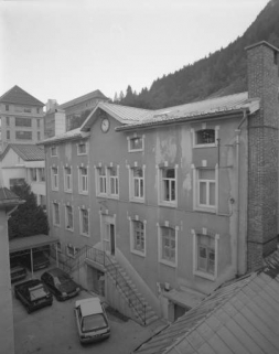 Site ancien : façade antérieure de l'usine, de trois quarts droite. © Région Bourgogne-Franche-Comté, Inventaire du patrimoine