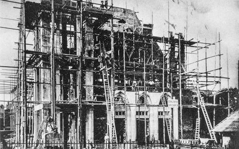 Chantier de construction, 1931. © Région Bourgogne-Franche-Comté, Inventaire du patrimoine