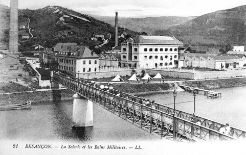 Besançon.- La Soierie et les Bains Militaires, 1er quart 20e siècle. Datation : porte la date 24 décembre 1914 © Région Bourgogne-Franche-Comté, Inventaire du patrimoine