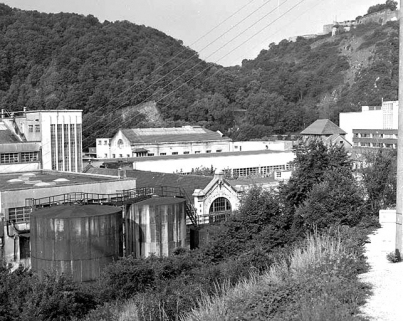 Réservoirs industriels, atelier de réparation et chaufferie, depuis l'est. © Région Bourgogne-Franche-Comté, Inventaire du patrimoine