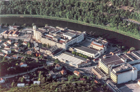 Vue aérienne de l'usine A depuis le nord. © Région Bourgogne-Franche-Comté, Inventaire du patrimoine