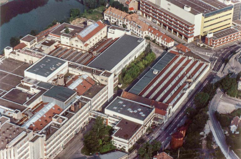 Vue aérienne de la partie occidentale de l'usine A. © Région Bourgogne-Franche-Comté, Inventaire du patrimoine