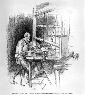 Saint Claude. - Le père Dalloz-Dessertinel. Sculpteur de pipes. © Région Bourgogne-Franche-Comté, Inventaire du patrimoine