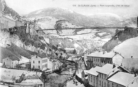 St-Claude (Jura) - Pont suspendu, Effet de neige. © Région Bourgogne-Franche-Comté, Inventaire du patrimoine