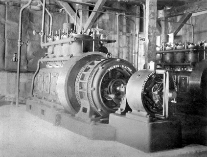 Engine, Generator & Exciter [Moteur, générateur et excitatrice en 1910]. © Région Bourgogne-Franche-Comté, Inventaire du patrimoine