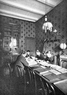 La Fraternelle, Maison du peuple - Salon de lecture, début des années 1920. © Région Bourgogne-Franche-Comté, Inventaire du patrimoine