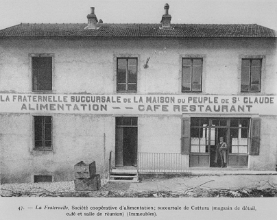 La Fraternelle, Société coopérative d'alimentation ; succursale de Cuttura (magasin de détail, café et salle de réunion) (Immeubles). © Région Bourgogne-Franche-Comté, Inventaire du patrimoine