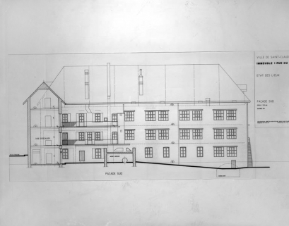 Immeuble 1 rue du Tomachon. Etat des lieux. Façade sud. © Région Bourgogne-Franche-Comté, Inventaire du patrimoine Immeuble 1 rue du Tomachon. Etat des lieux. Façade sud. © Région Bourgogne-Franche-Comté, Inventaire du patrimoine