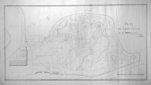 Plan du jardin anglais de Mr Jobez à Siam. © Région Bourgogne-Franche-Comté, Inventaire du patrimoine