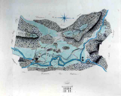 Plan d'ensemble du site des forges [plan de la commune]. © Région Bourgogne-Franche-Comté, Inventaire du patrimoine