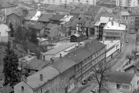 Vue d'ensemble plongeante sur l'usine depuis le nord-est. © Région Bourgogne-Franche-Comté, Inventaire du patrimoine Vue d'ensemble plongeante sur l'usine depuis le nord-est. © Région Bourgogne-Franche-Comté, Inventaire du patrimoine
