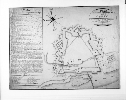 Dessin des anciennes fortifications. © Région Bourgogne-Franche-Comté, Inventaire du patrimoine Dessin des anciennes fortifications. © Région Bourgogne-Franche-Comté, Inventaire du patrimoine