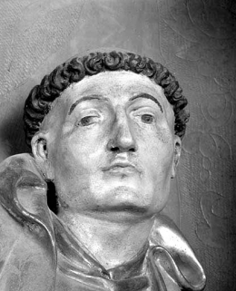 Saint Benoît, tête vue de trois quart droit. © Région Bourgogne-Franche-Comté, Inventaire du patrimoine