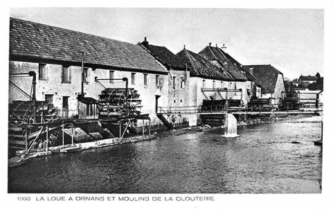 La Loue à Ornans et Moulins de la clouterie, limite 19e siècle 20e siècle. © Région Bourgogne-Franche-Comté, Inventaire du patrimoine