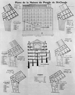 Plans de la Maison du Peuple de St Claude. © Région Bourgogne-Franche-Comté, Inventaire du patrimoine