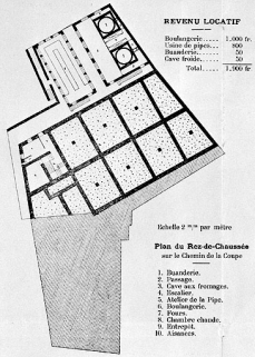 Plans de la Maison du Peuple de St Claude. Plan du rez-de-chaussée, sur le Chemin de la Coupe. © Région Bourgogne-Franche-Comté, Inventaire du patrimoine