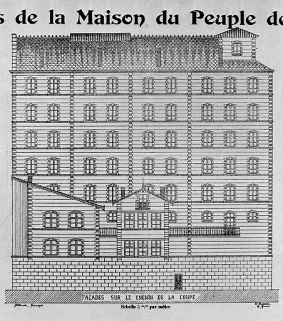 Plans de la Maison du Peuple de St Claude. Façades sur le Chemin de la Coupe. © Région Bourgogne-Franche-Comté, Inventaire du patrimoine