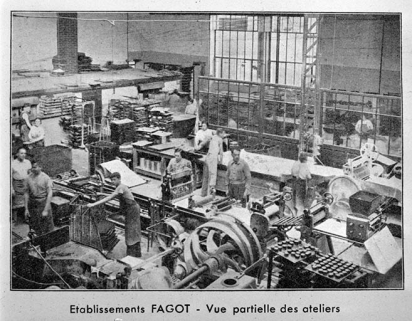 Etablissements Fagot - Vue partielle des ateliers, en 1935. © Région Bourgogne-Franche-Comté, Inventaire du patrimoine Etablissements Fagot - Vue partielle des ateliers, en 1935. © Région Bourgogne-Franche-Comté, Inventaire du patrimoine