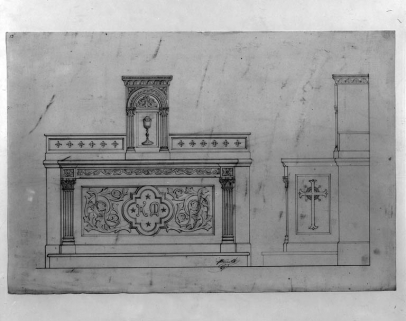 Production : projet d'autel-tabernacle. © Région Bourgogne-Franche-Comté, Inventaire du patrimoine