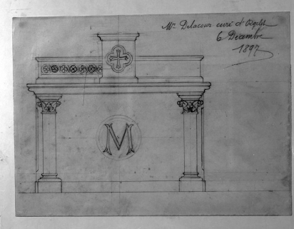Production : Mr Delacour curé d'Orgelet [projet d'autel]. © Région Bourgogne-Franche-Comté, Inventaire du patrimoine