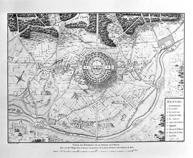 Carte des Environs de la Saline de Chaux [..], fin XVIIIe siècle. © Région Bourgogne-Franche-Comté, Inventaire du patrimoine