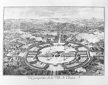 Vue perspective de la Ville de Chaux, gravure, fin XVIIIe siècle. © Région Bourgogne-Franche-Comté, Inventaire du patrimoine Vue perspective de la Ville de Chaux, gravure, fin XVIIIe siècle. © Région Bourgogne-Franche-Comté, Inventaire du patrimoine