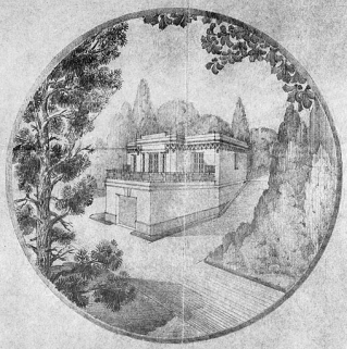 Propriété de Mr René Fillod [... : détail de la vue perspective]. © Région Bourgogne-Franche-Comté, Inventaire du patrimoine