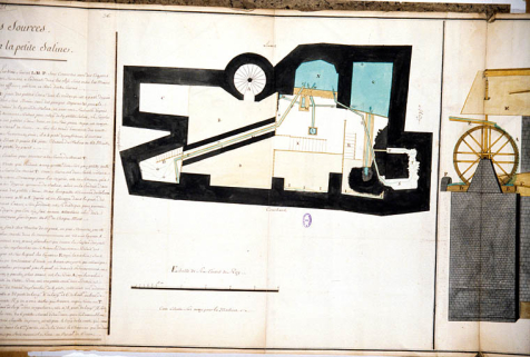 Plan des Sources du puit a Muïre, a la petite Saline. © Région Bourgogne-Franche-Comté, Inventaire du patrimoine