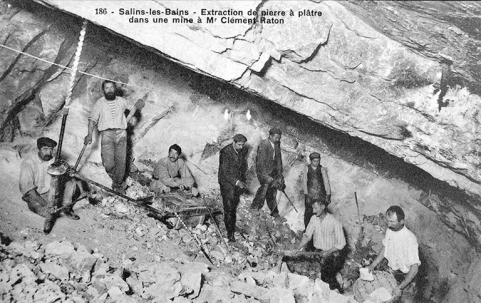 Salins-les-Bains - Extraction de pierre à plâtre dans une mine à Mr Clément-Raton. © Région Bourgogne-Franche-Comté, Inventaire du patrimoine