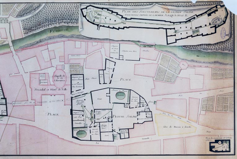 Plans des salines de Salins et de leurs environs [... : partie droite (souterrains et Petite Saline)]. © Région Bourgogne-Franche-Comté, Inventaire du patrimoine