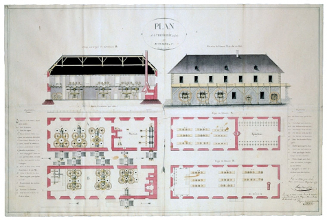 Plan de la Tréfilerie projetée par Ruty Ogier, et Cie de Morez - Jura. © Région Bourgogne-Franche-Comté, Inventaire du patrimoine