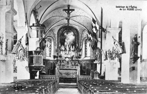 Intérieur de l'église de La Pesse (Jura). © Région Bourgogne-Franche-Comté, Inventaire du patrimoine