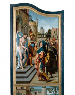 Face interne du volet gauche : l'Ecce homo (après restauration). © Région Bourgogne-Franche-Comté, Inventaire du patrimoine