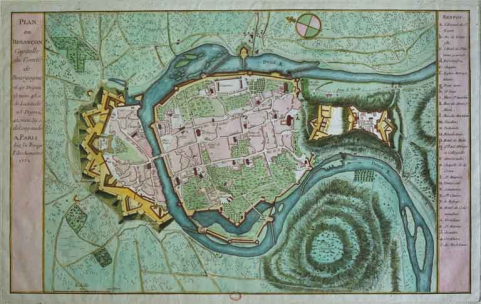" Plan de Besançon, capitale du Comté de Bourgogne... " © Région Bourgogne-Franche-Comté, Inventaire du patrimoine