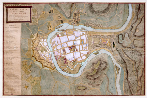 " Plan de la ville et citadelle de Besançon... " © Région Bourgogne-Franche-Comté, Inventaire du patrimoine