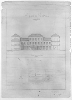 Ville de Morez. Jura. Plan général [et] Coupe transversale, 1882. © Région Bourgogne-Franche-Comté, Inventaire du patrimoine
