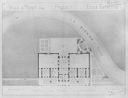 Ville de Morez - Jura - Ecole enfantine. Projet [plan d'ensemble], 1882. © Région Bourgogne-Franche-Comté, Inventaire du patrimoine
