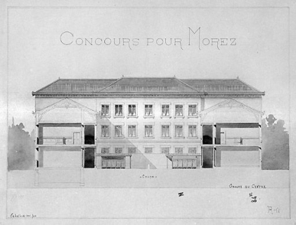 [Projet pour le groupe scolaire du Centre : projet n° 11]. Coupe, 1879. © Région Bourgogne-Franche-Comté, Inventaire du patrimoine
