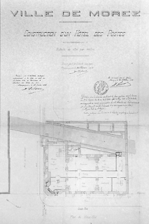 Ville de Morez. Construction d'un Hôtel des Postes. Plan du Sous-Sol, 1913. © Région Bourgogne-Franche-Comté, Inventaire du patrimoine